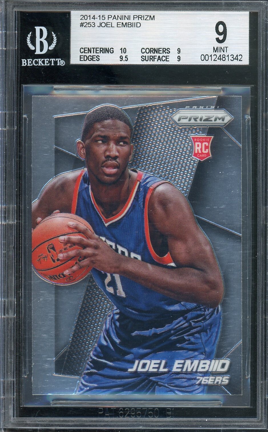 2014 Panini Prizm #253 Joel Embiid BGS 9 Mint