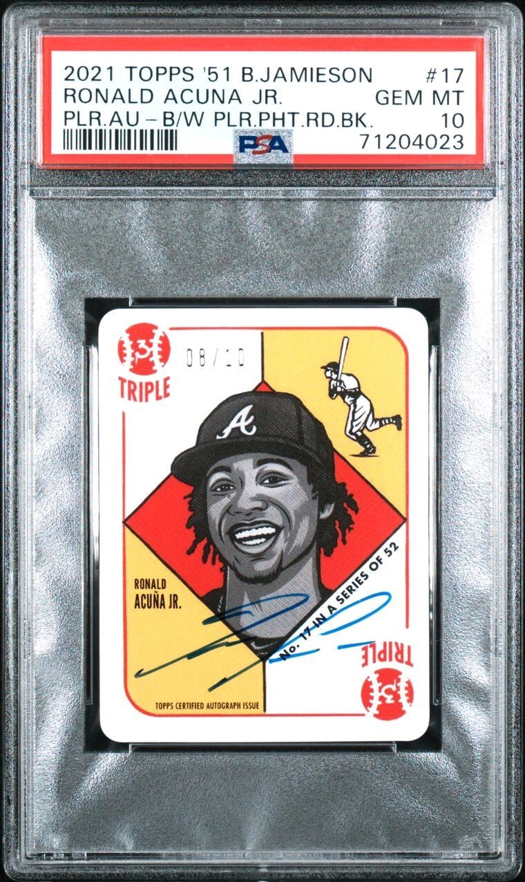 2021 Topps 1951 Blake Jamieson #17 Ronald Acuna Jr. Autographs /10 PSA 10