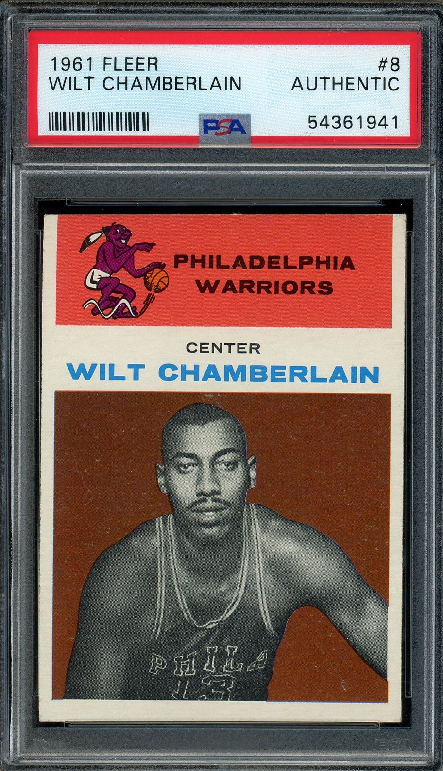 1961 Fleer Wilt Chamberlain #8 PSA Authentic