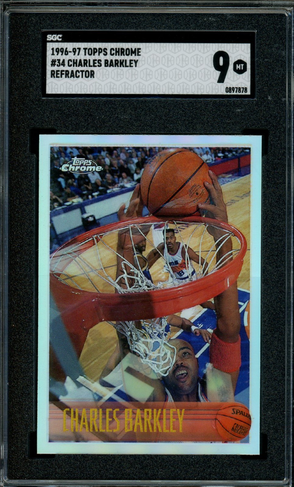1996 Topps Chrome Charles Barkley Refractor #34 SGC 9