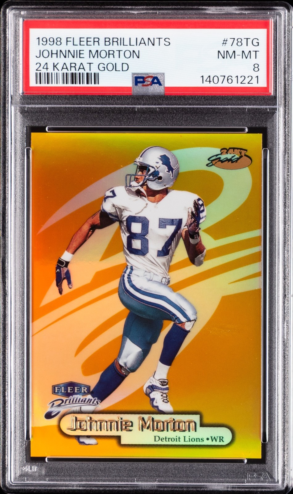 1998 Fleer Brilliants Johnnie Morton #78TG 24 Kt. Gold /24 PSA 8