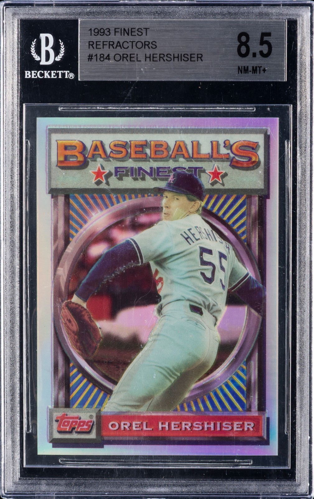 1993 Finest Orel Hershiser #184 Refractor BGS 8.5