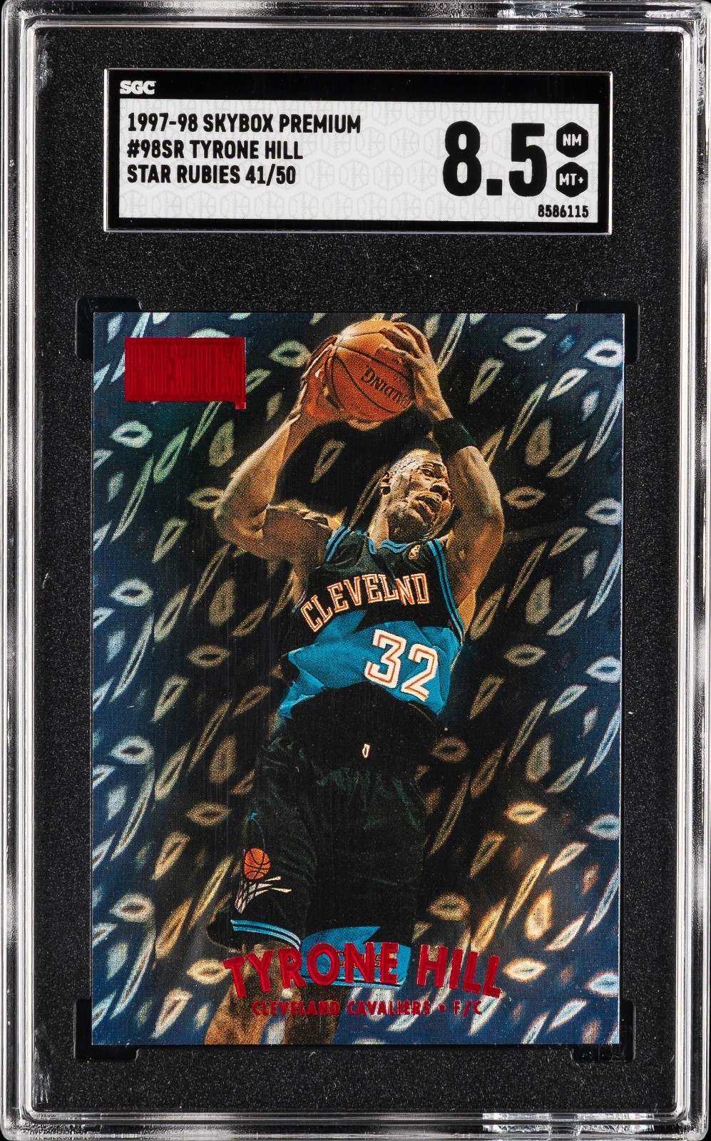 1997-98 Skybox Premium Star Rubies #98SR Tyrone Hill SGC 8.5