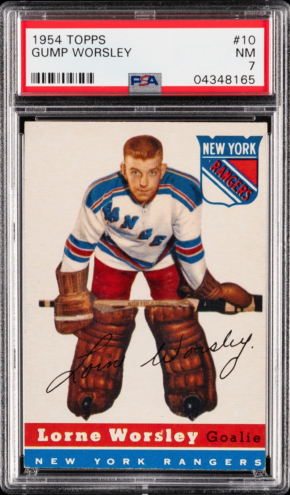 1954 Topps Gump Worsley #10 PSA 7