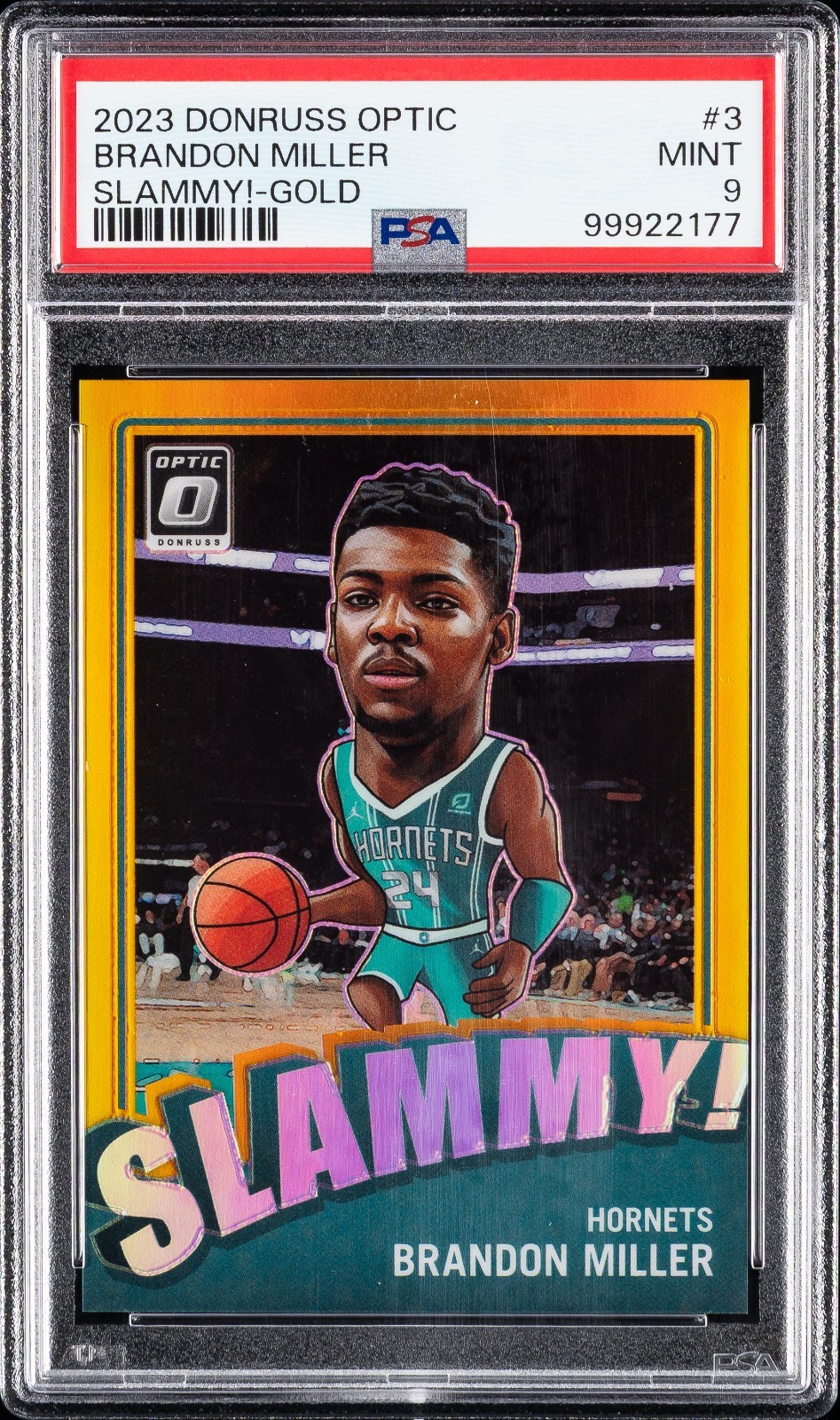 2023 PANINI DONRUSS OPTIC SLAMMY! GOLD BRANDON MILLER #3 /10 PSA 9