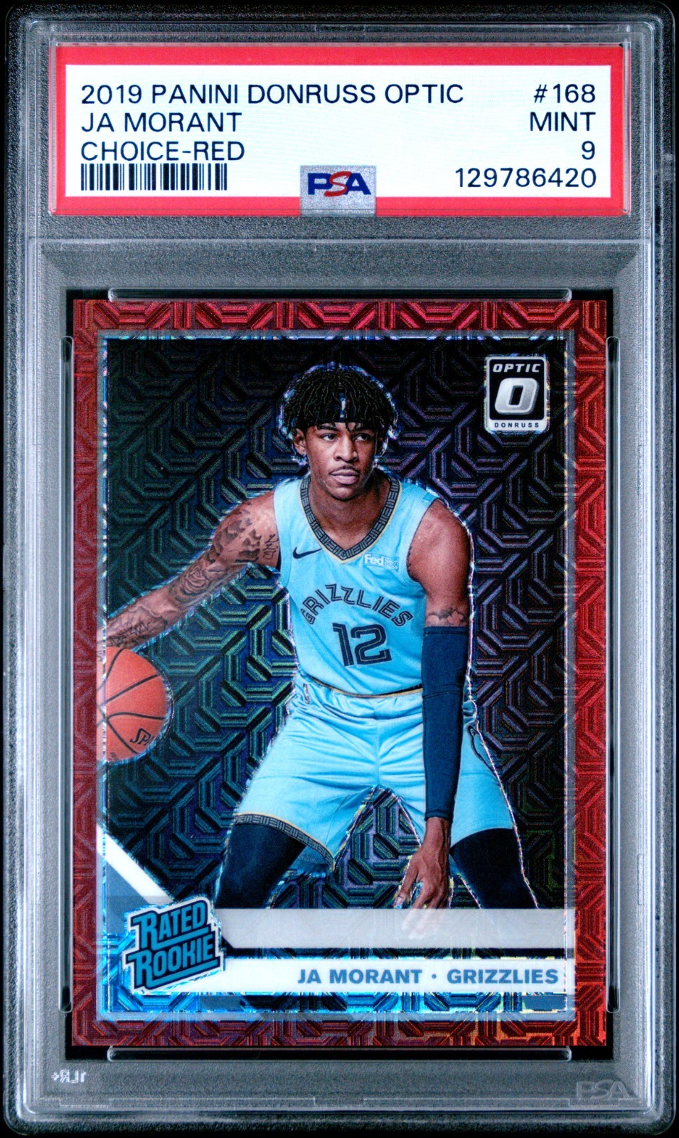 2019 Panini Donruss Optic Ja Morant Rated Rookie Choice Red PSA 9 (RC) /88