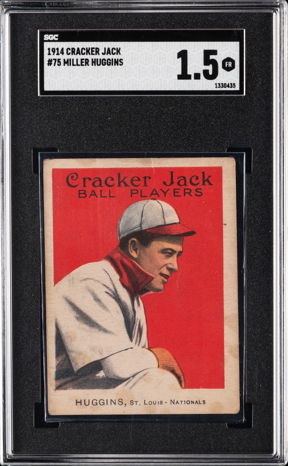 1914 CRACKER JACK MILLER HUGGINS #75 SGC 1.5