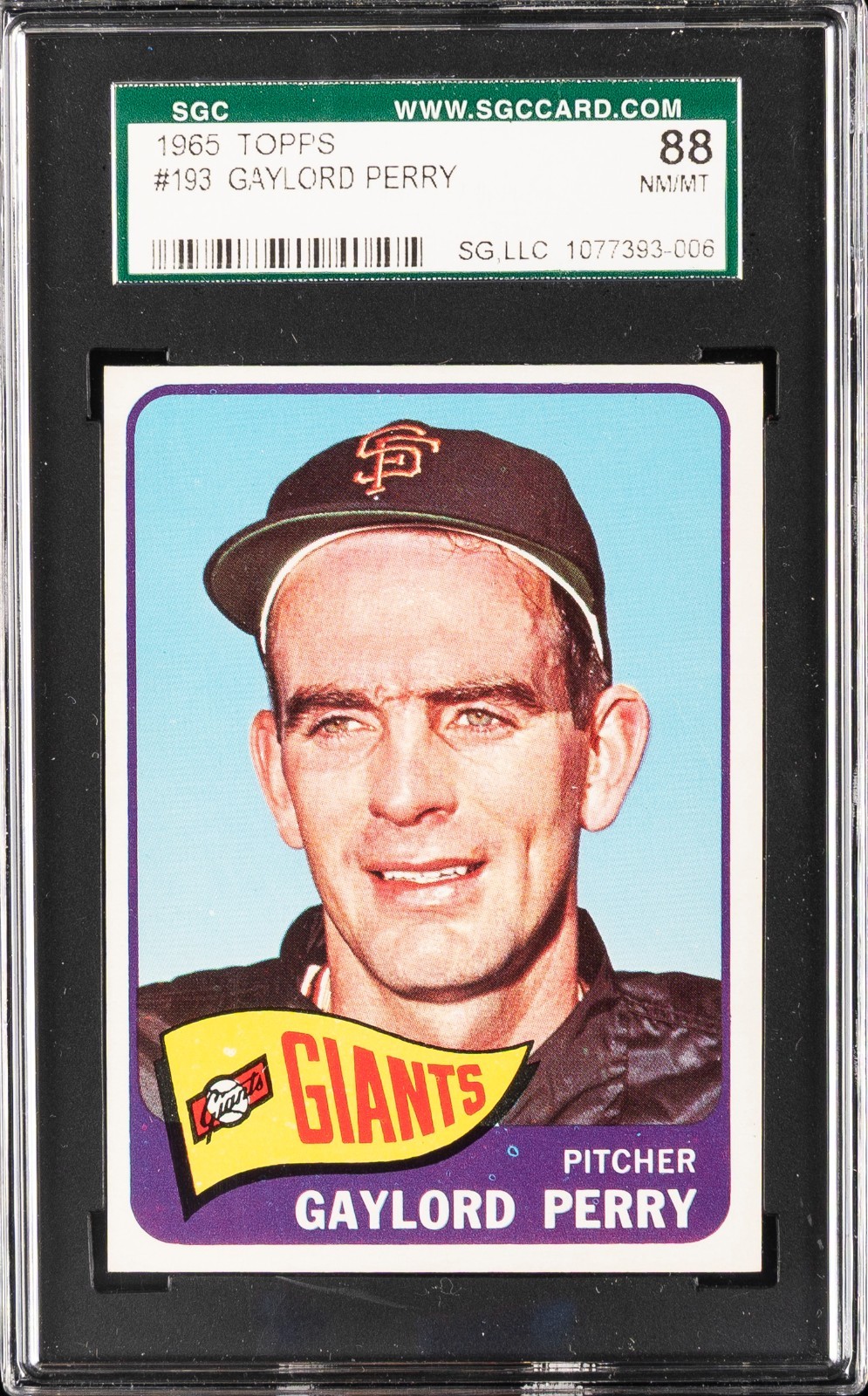 1965 Topps Gaylord Perry #193 SGC 8