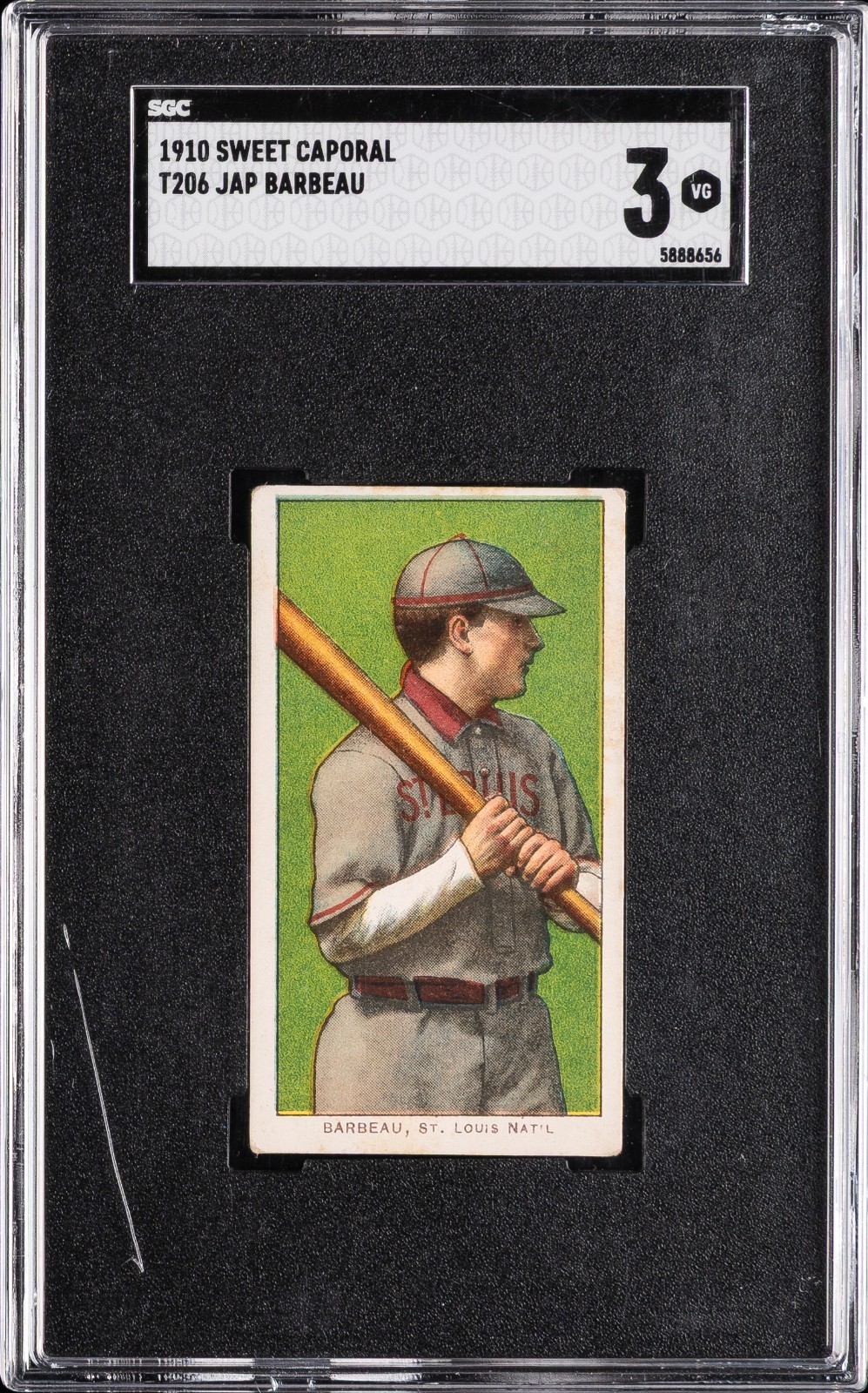 T206 Sweet Caporal Jap Barbeau Cardinals SGC 3 **READ