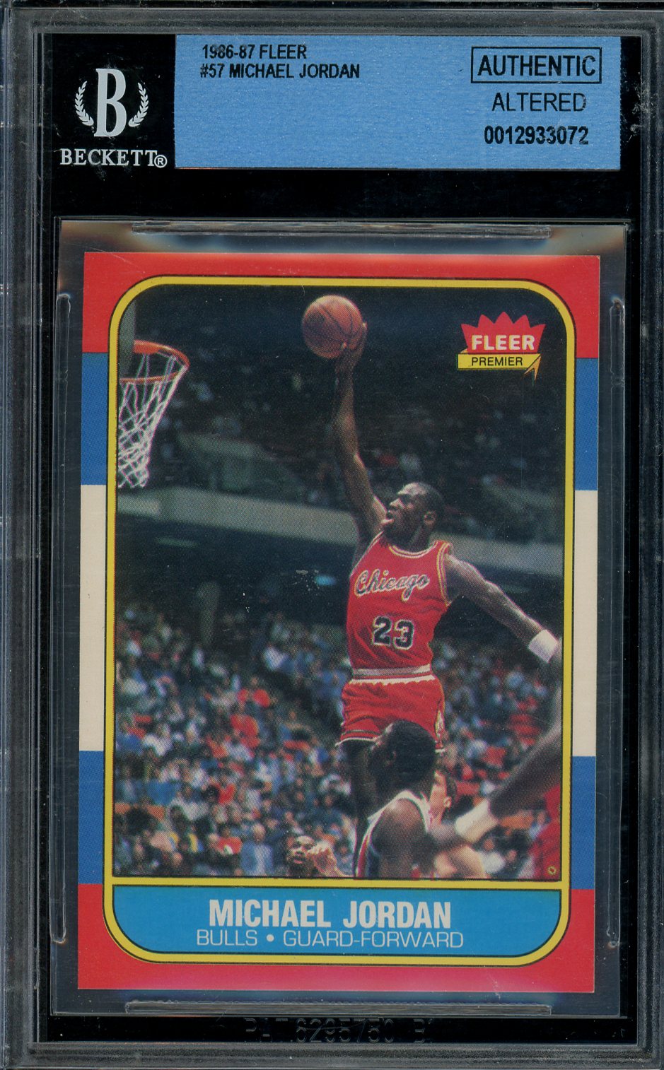 1986-87 Fleer Michael Jordan #57 RC Beckett Authentic Altered